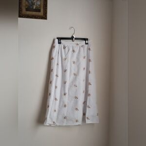 Kirious Los Angeles Skirt Women Lg White Floral Maxi Cotton Cottagecore Bohemian